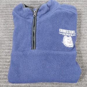 STARTER Navy Connecticut Huskies Half-Zip Fleece Pullover